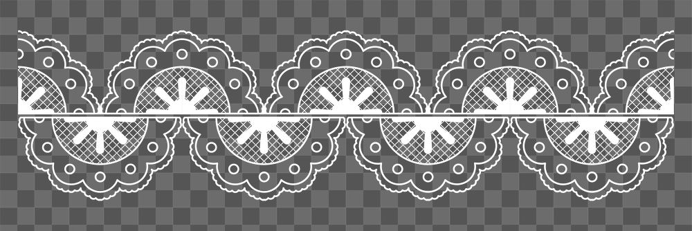 Lace border png clipart, white classic fabric