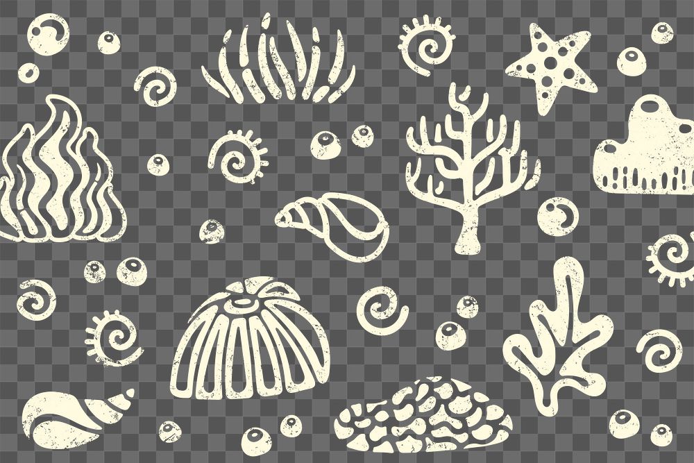 Coral pattern png transparent background, sea wildlife design