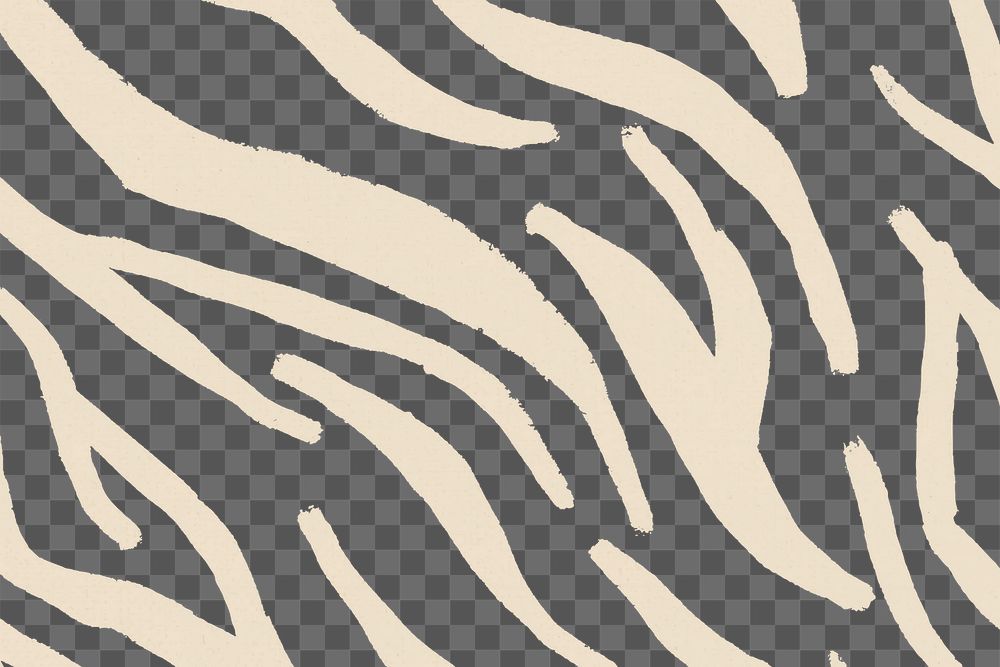 Zebra pattern png transparent background, cream paint style seamless design 