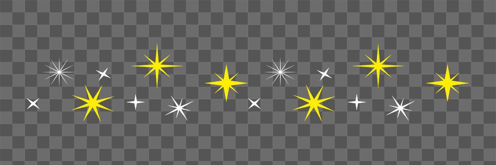 Sparkling star png border, gold festive glittering pattern sticker