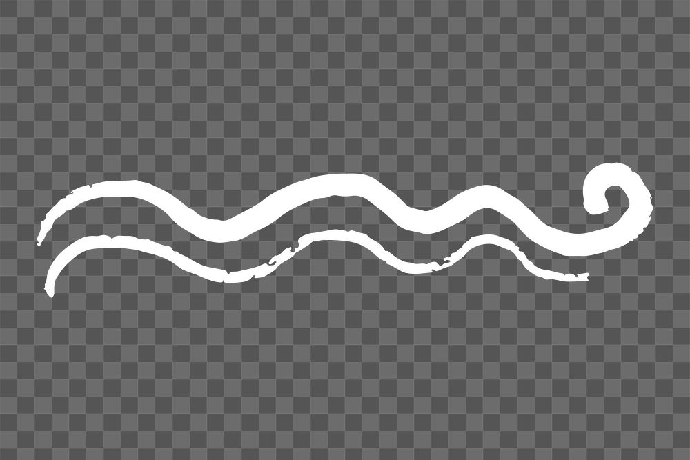 Waves doodle png sticker, cute divider drawing design transparent background