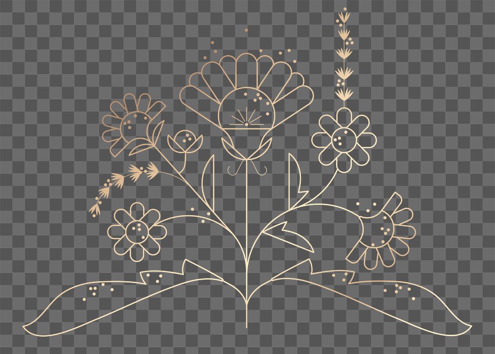 Daisies png floral sticker, geometric design element