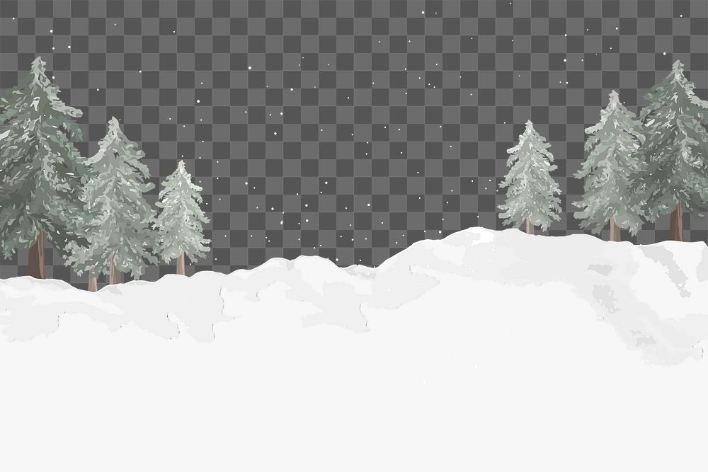 Winter border png, transparent background