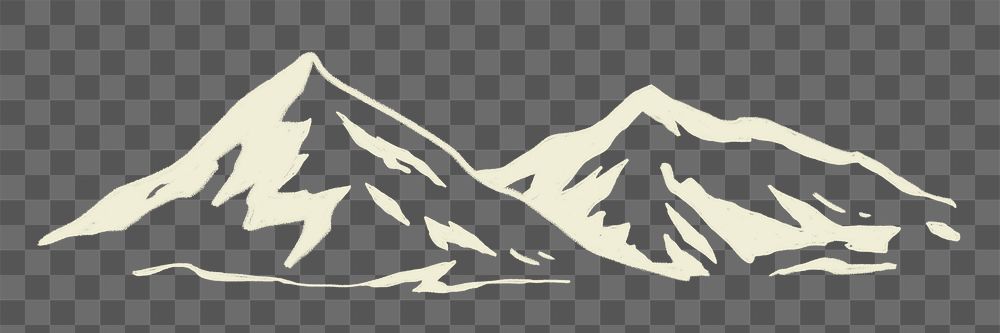 Retro mountain range sticker png nature theme