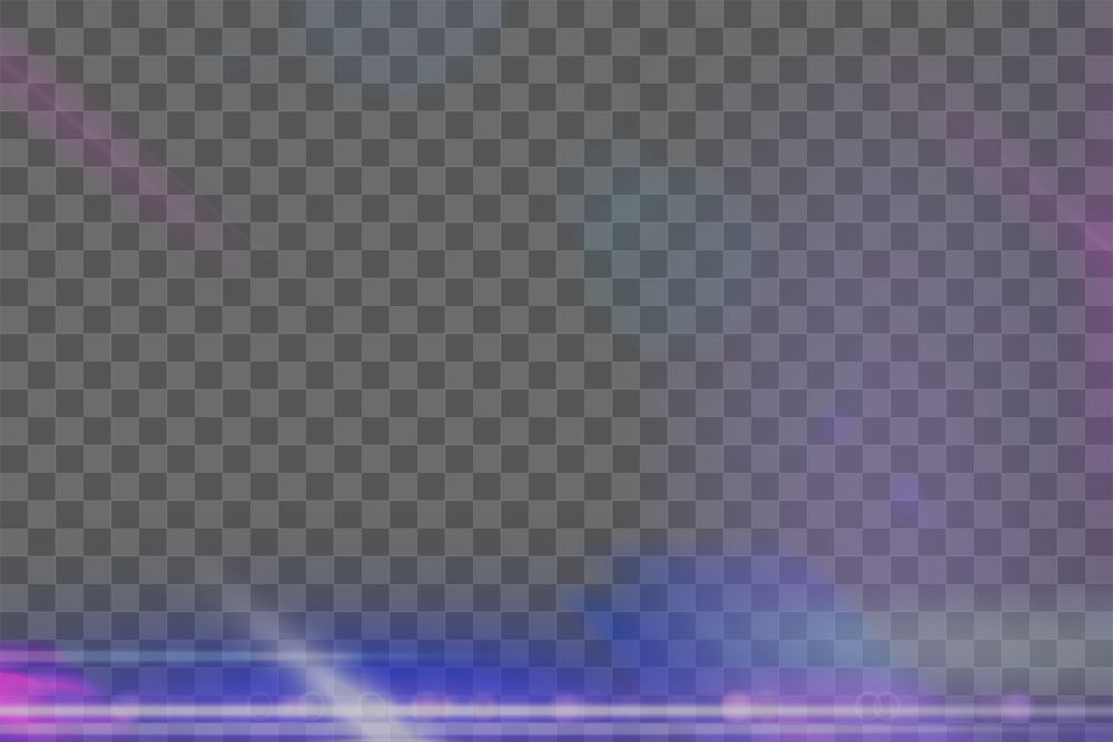 Png futuristic anamorphic lens flare border in purple and blue