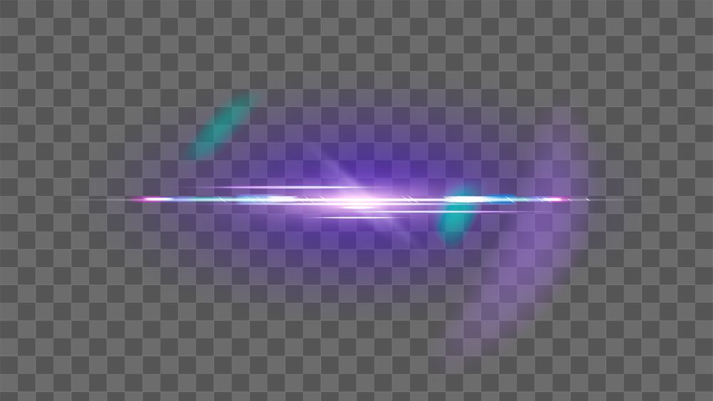 Png purple anamorphic lens flare design element