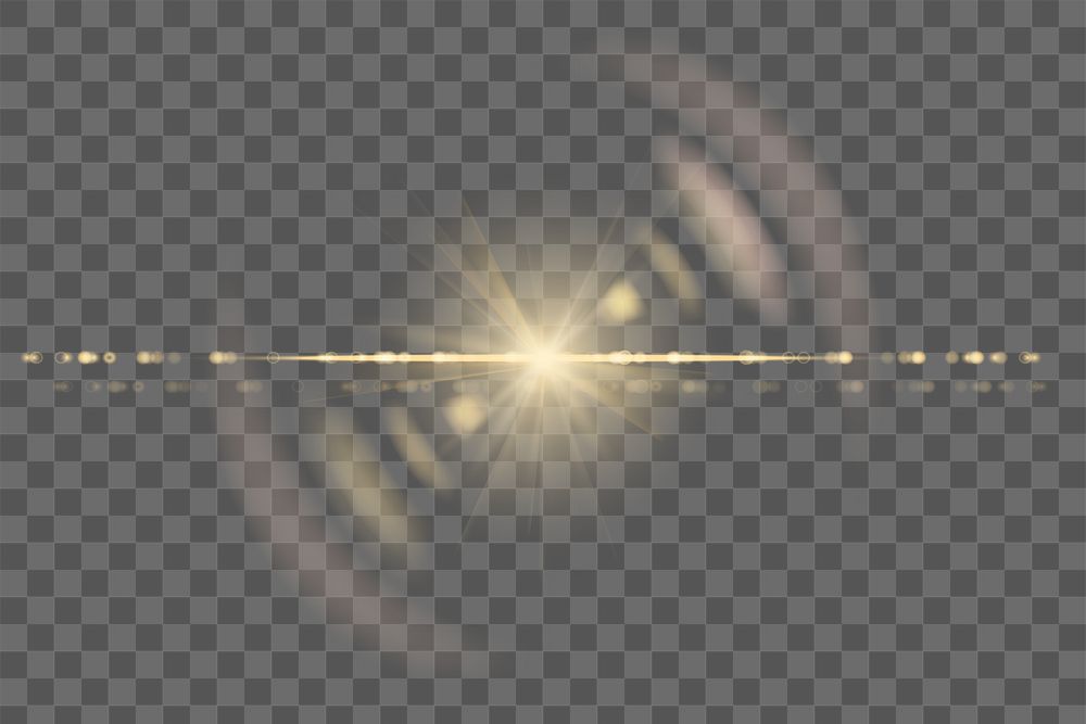Png yellow anamorphic lens flare design element