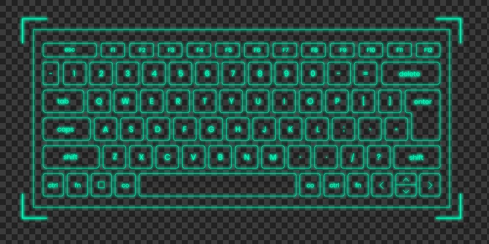 Neon Keyboard- White And Black Neon Free Download