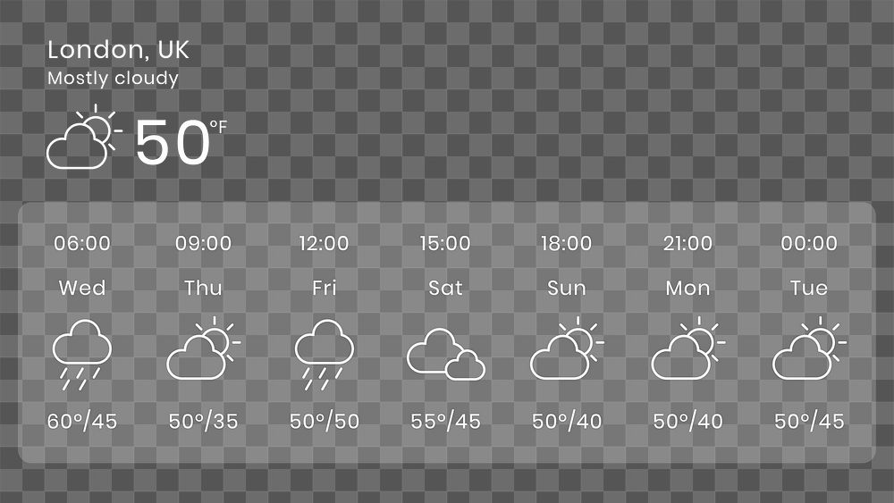 PNG weekly weather prediction transparent for desktop