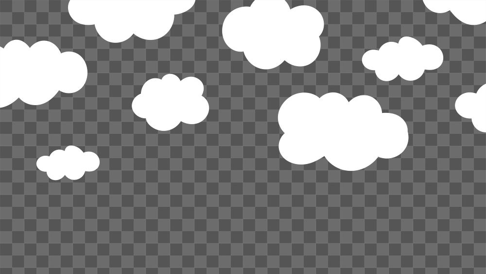 PNG cloud border on transparent background