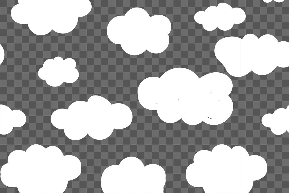 Png background with fluffy floating cloud pattern 