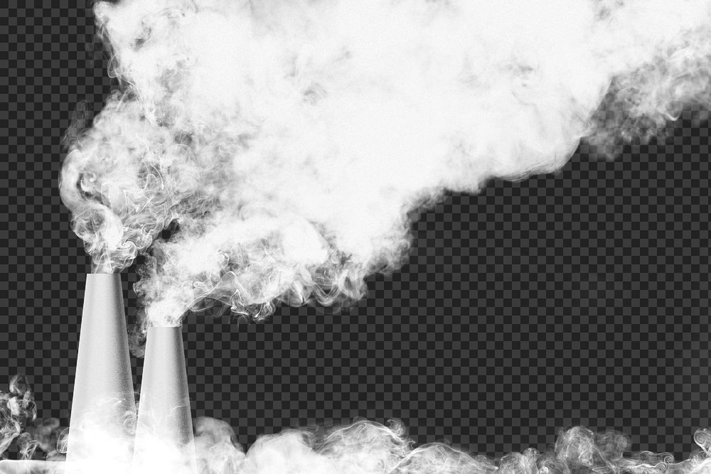 Pollution png background, industrial smoke from the factory&rsquo;s chimneys