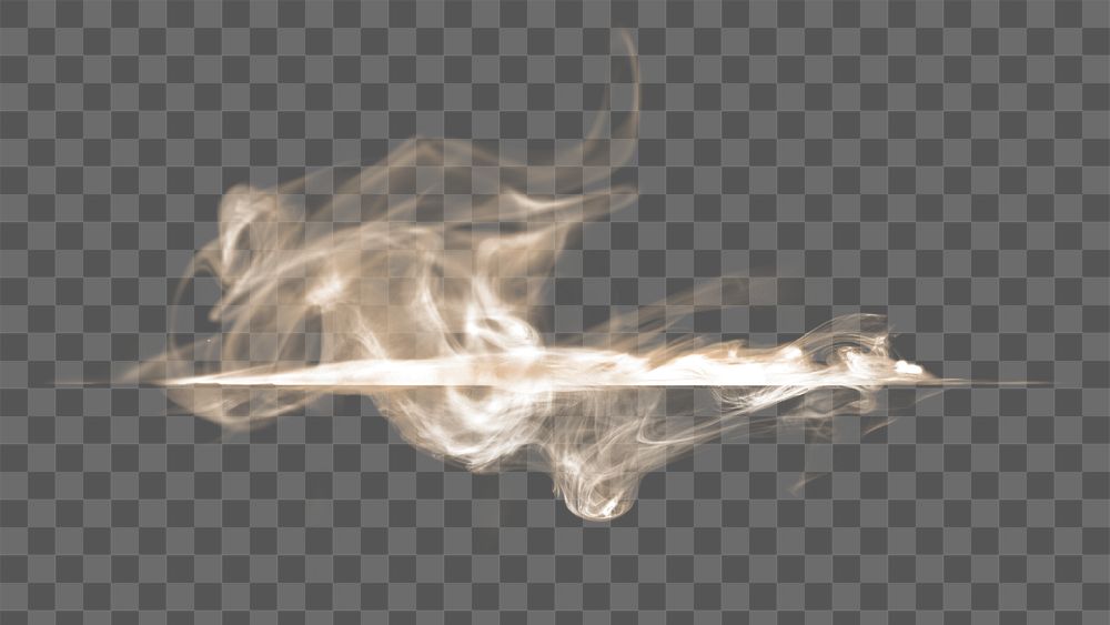Abstract png textured element smoke line, in gold