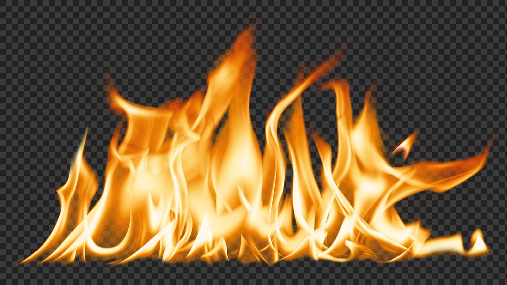 Campfire flame png sticker, realistic burning fire transparent image