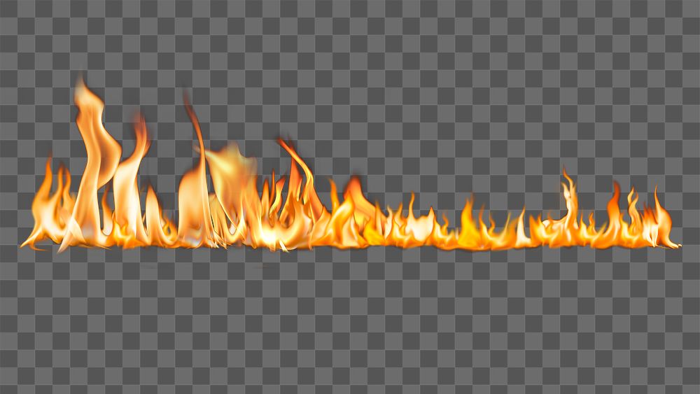 Burning flame png border, realistic fire transparent image