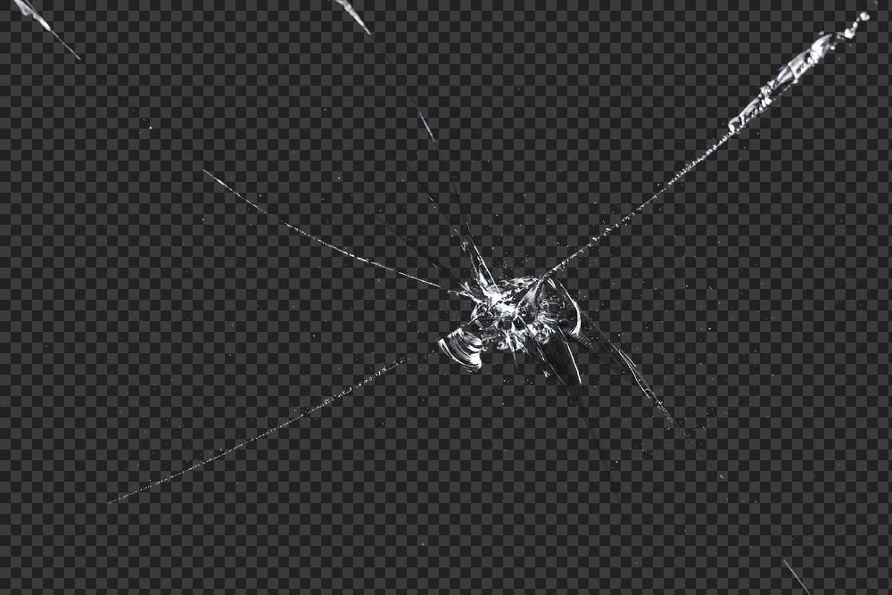 PNG cracked glass texture background transparent