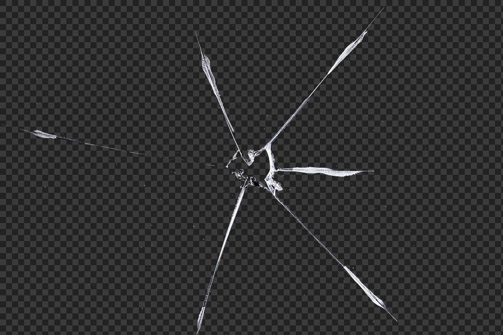 PNG cracked glass texture background transparent