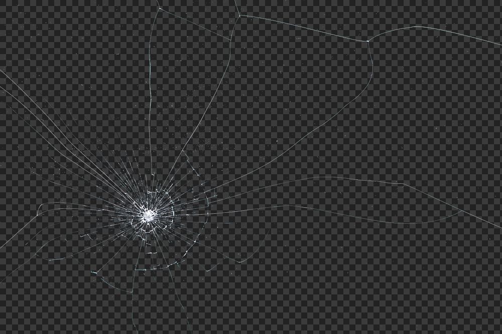 PNG cracked glass texture background transparent