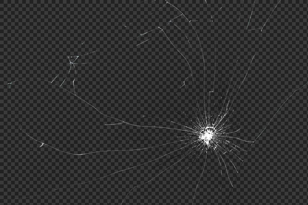 PNG cracked glass texture background transparent