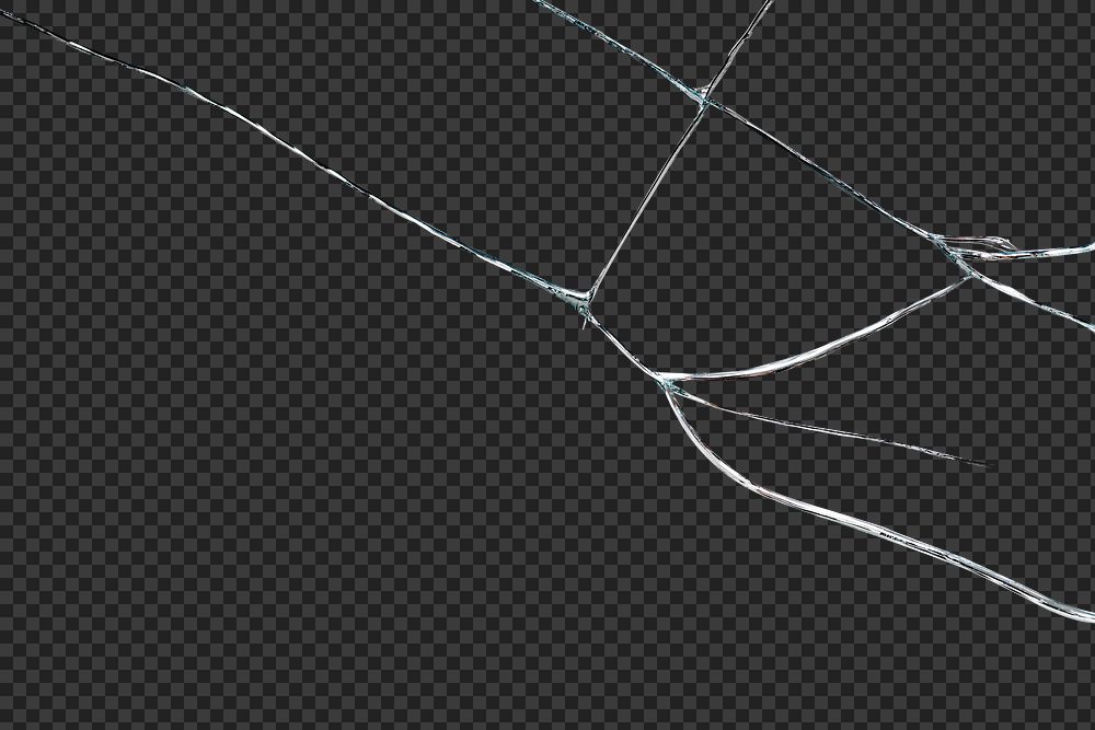 PNG cracked glass texture background transparent