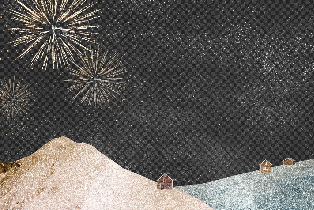 Fireworks png background, transparent New Year's Eve design