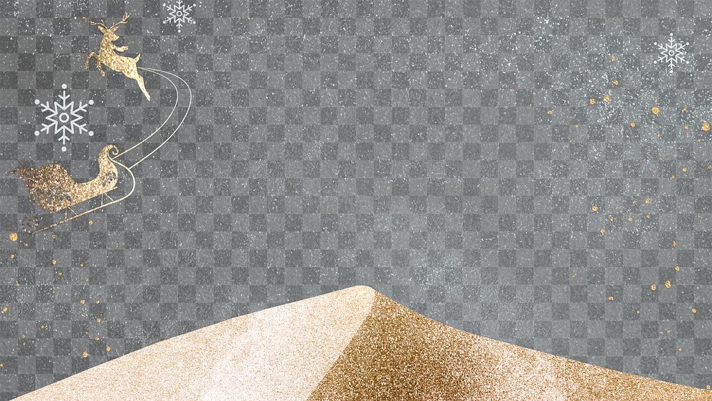 Christmas png transparent background, gold glitter design