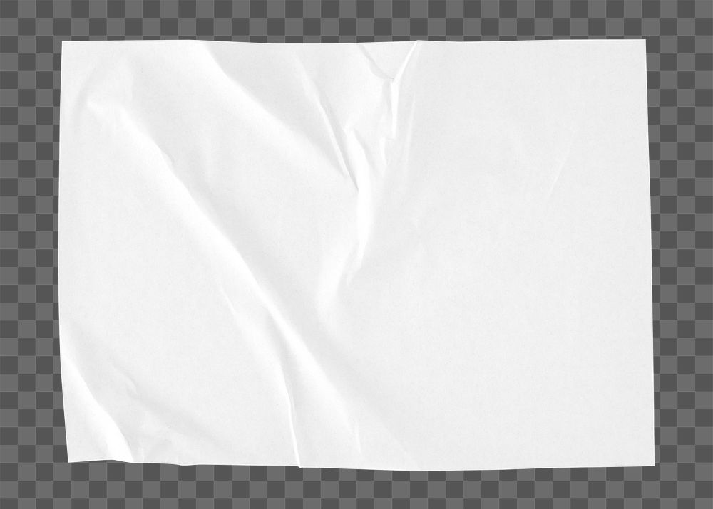 Png crinkle paper texture on transparent background