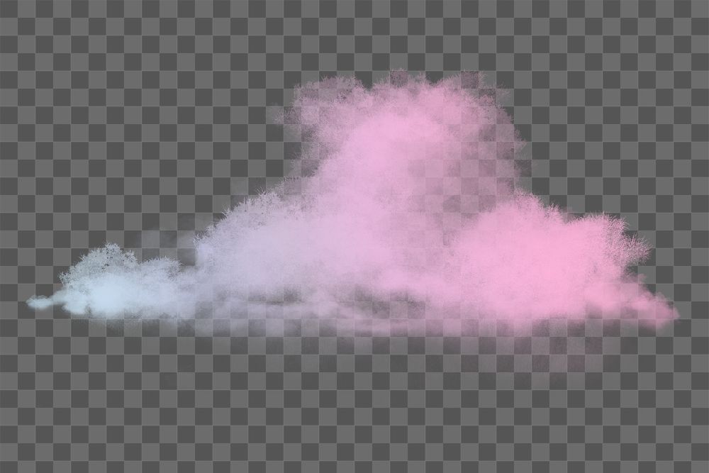 Pink gradient cloud png, weather aesthetic on transparent background