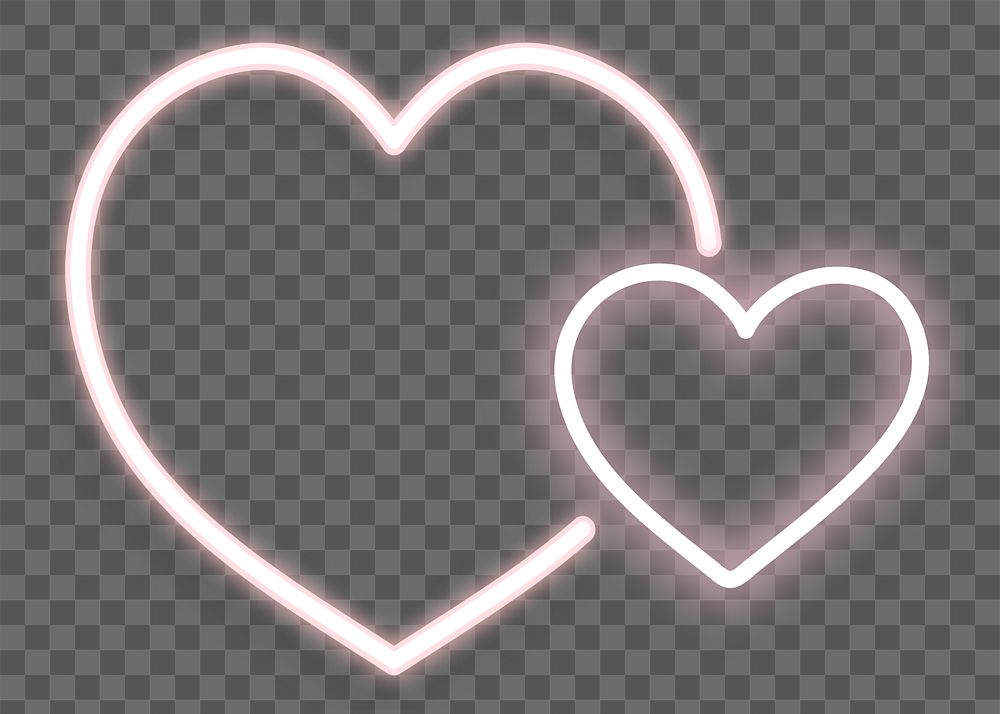 Pink double hearts transparent png