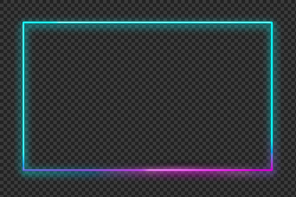 Blue neon frame design element