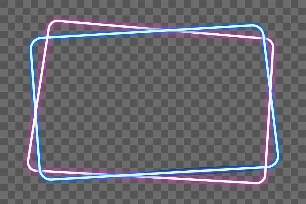 Pink and  blue neon frame design element