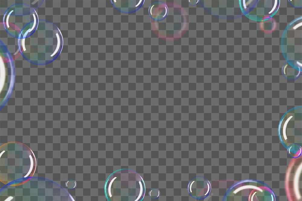 Holographic bubble frame png background