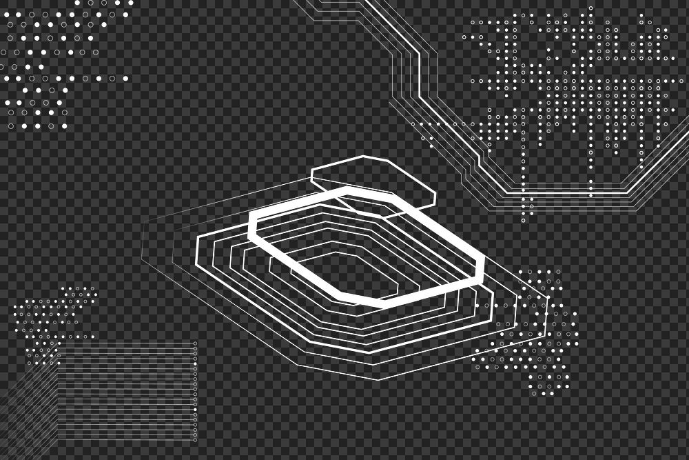Futuristic microchip png background data digital transformation
