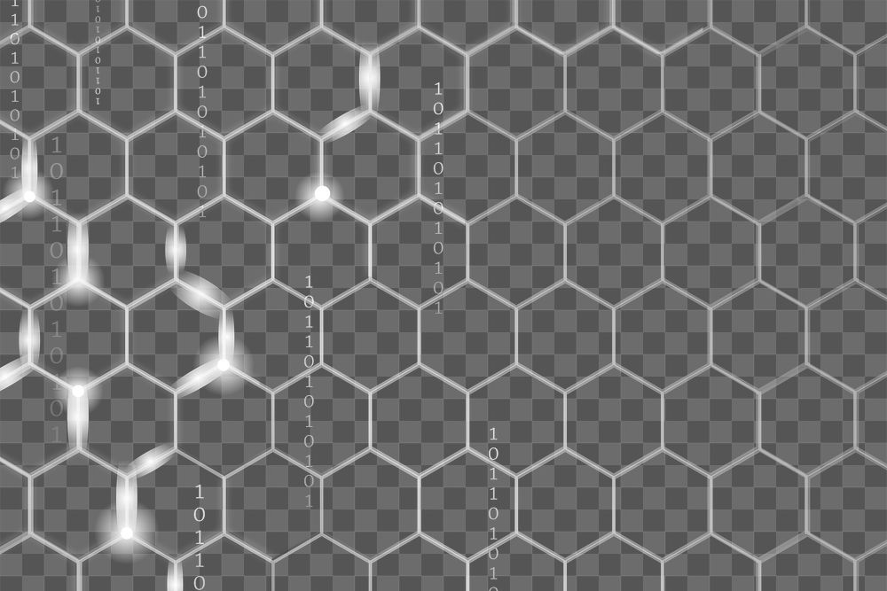Hexagon pattern png transparent digital technology background