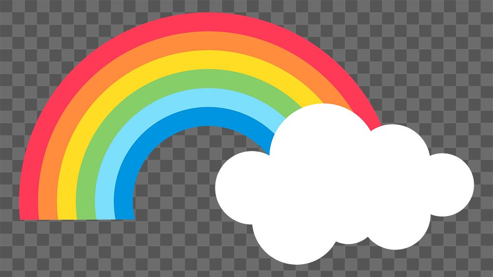 Rainbow png flat sticker collage, transparent clipart