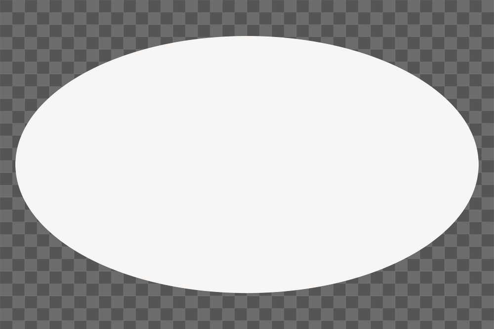 White ellipse png sticker, flat geometric shape on transparent background