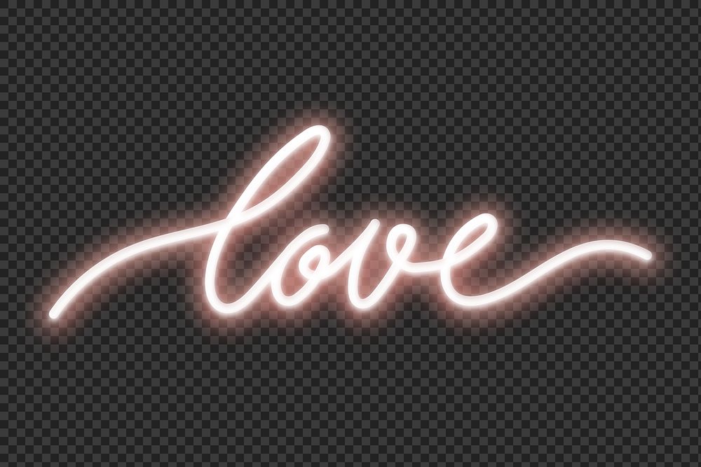 Love neon word transparent png