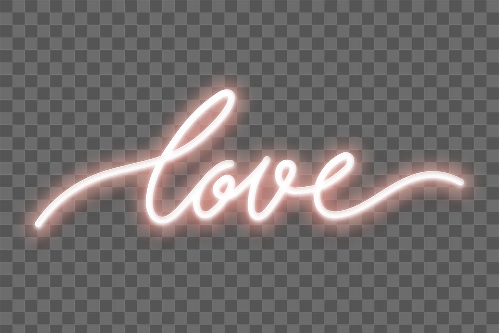 Love neon word transparent png
