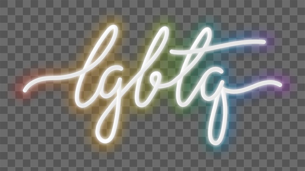 Colorful lgbtq neon word transparent png