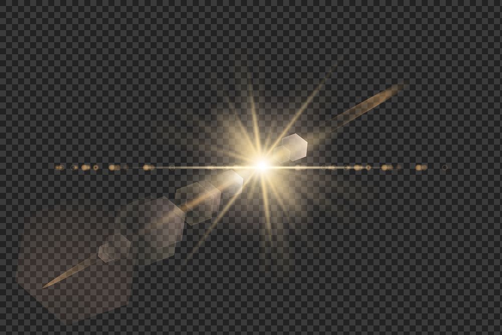 Png lens flare hexagon ghost transparent gold design element