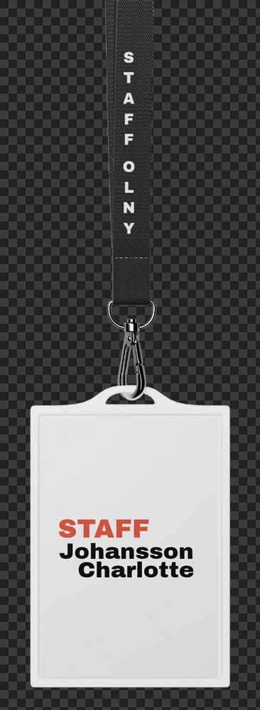ID card holder mockup, black & white 3D design 