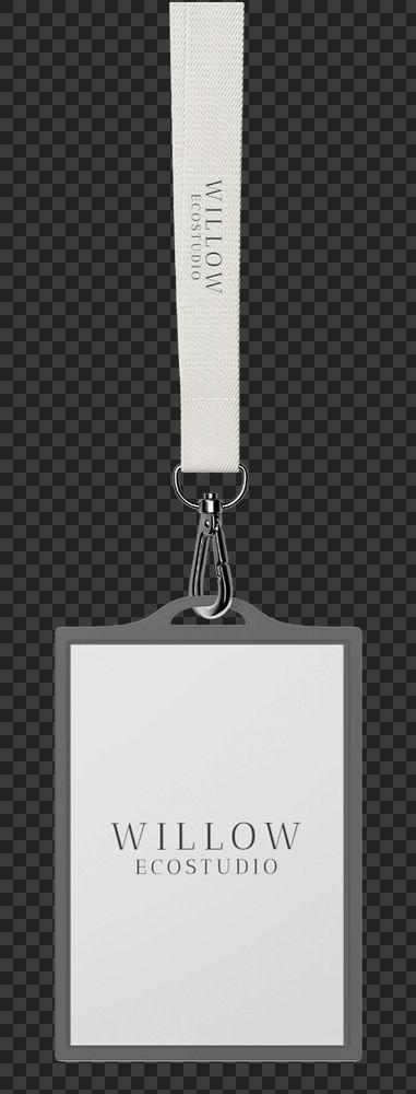 ID card holder mockup, gray 3D design
