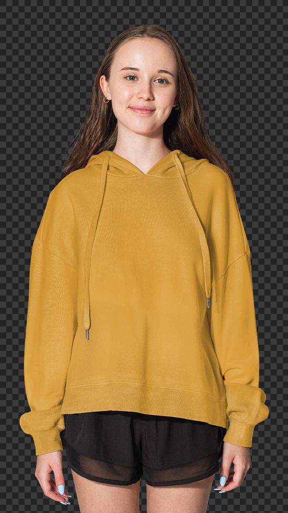 Hoodie mockup element, transparent background