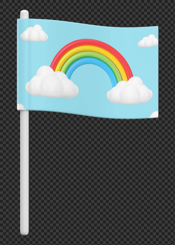 3D rainbow flag editable mockup element