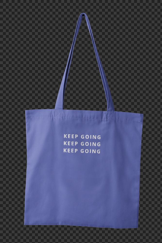 Blue tote bag mockup element. editable design, printed quote
