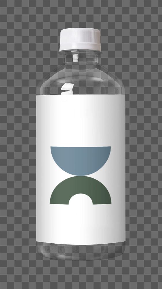 Water bottle label mockup, packaging design