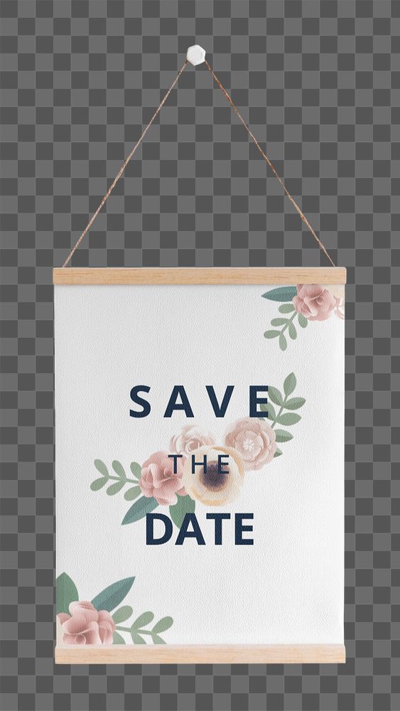 Poster paper mockup, wedding floral design