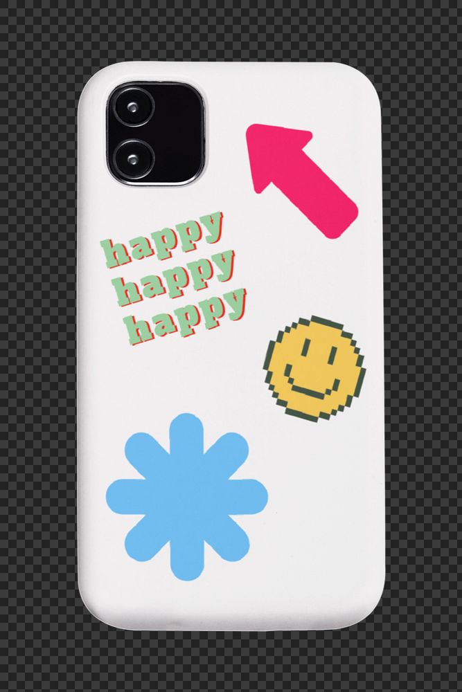 Cute phone case mockup element, customizable design