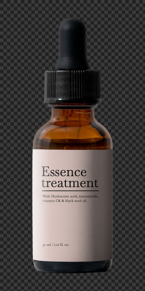 Glass dropper bottle mockup element, customizable design