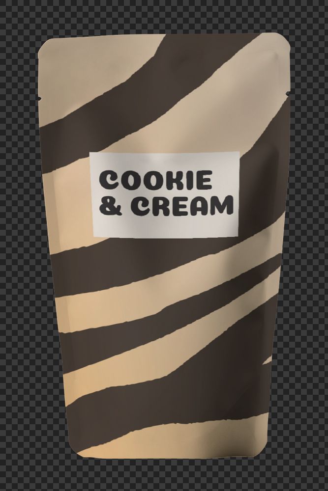 Cookie paper pouch mockup element, customizable design